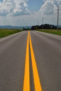 Empty road against sky