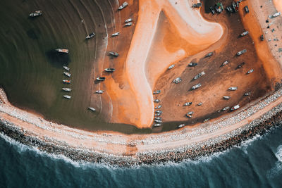 High angle view of road amidst land