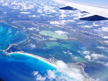 Aerial view of sea against sky