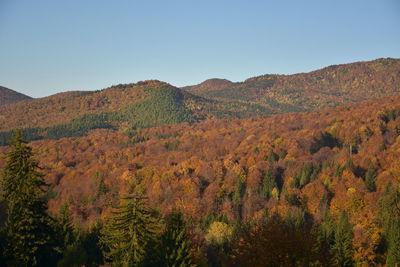 Scenic view of mountains against clear sky