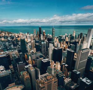 Aerial view of buildings in city