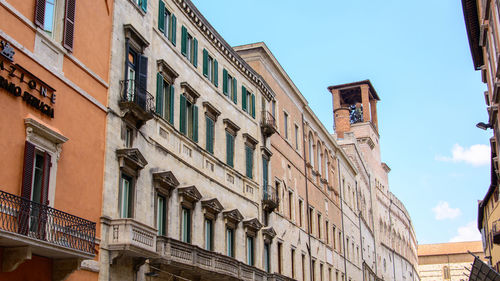 Low angle view of buildings against sky