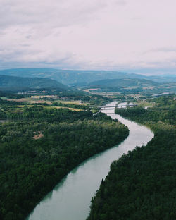 Scenic view of river amidst landscape against sky