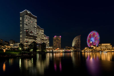 Illuminated city at night