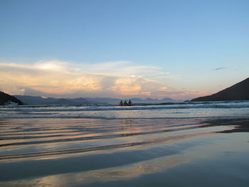 View of sea against sky during sunset