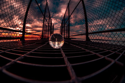 Lensball photographed on walking bridge 