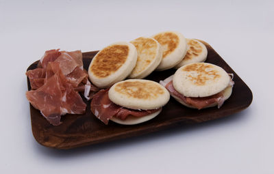 Close-up of breakfast served in plate