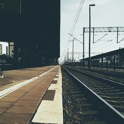 Railroad tracks in city