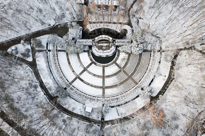 Aerial view of built structure amidst trees