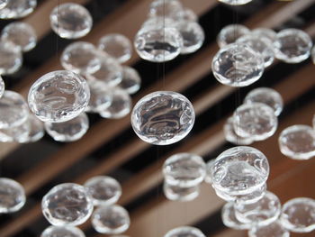 High angle view of wine glasses on table