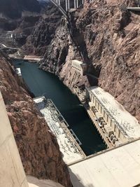 High angle view of dam