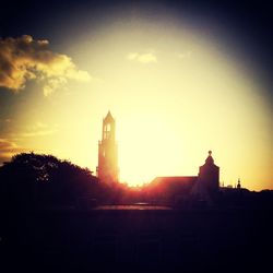 View of church at sunset