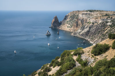 Fiolent , crimea - sea landscape. sea view - mountains. 