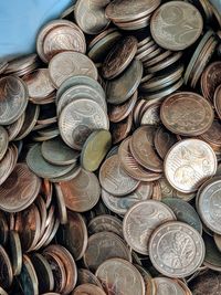 Full frame shot of coins