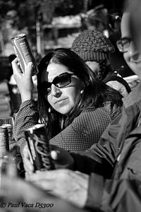 Woman photographing through camera