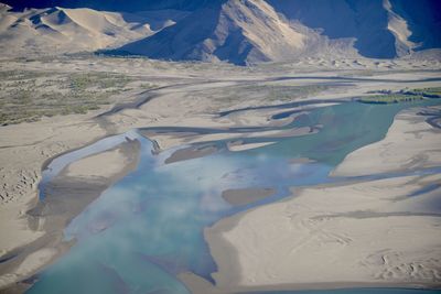 Scenic view of snowcapped mountains