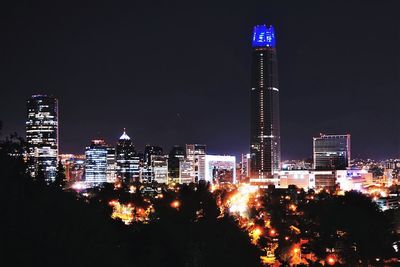 Illuminated city at night