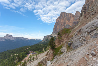 Scenic view of rocky mountains against sky