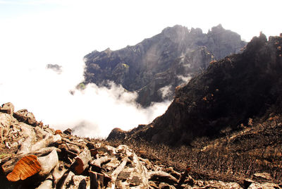 Panoramic view of landscape against sky, pico ruivo, madeira, portugal 