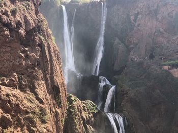 Scenic view of waterfall