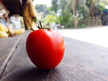 Close-up of apple on table