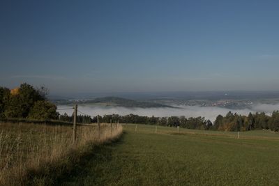 Scenic view of field against sky
