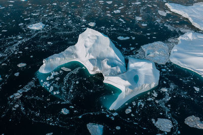Icebergs on sea