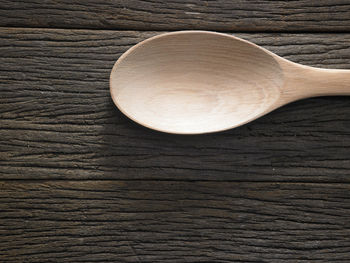 Directly above shot of wooden spoon on table