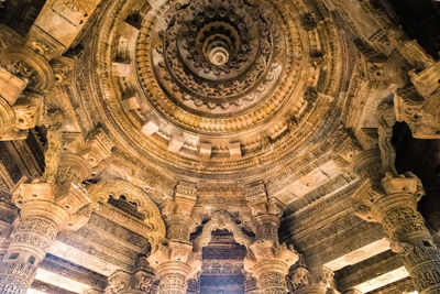 Low angle view of ornate ceiling of building