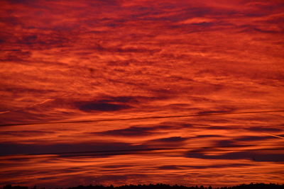 Low angle view of cloudy sky during sunset