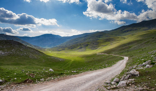 Scenic view of mountains against sky