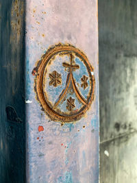 Close-up of old weathered door