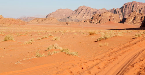 Scenic view of desert against sky