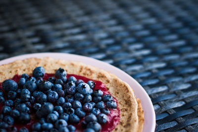 Close-up of food in plate on table