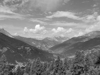 Scenic view of mountains against sky