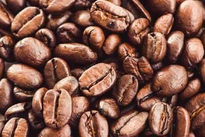 Full frame shot of roasted coffee beans