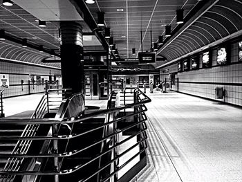 Empty walkway in city