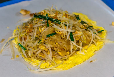 Close-up of meal served in plate