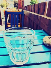 Close-up of drink in glass on table