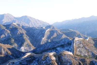 Great wall of china against clear sky