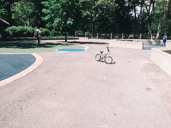 Bicycle on footpath in park