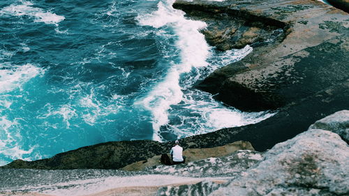 View of rocks in sea