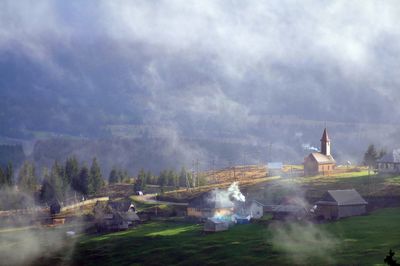 Built structure against cloudy sky