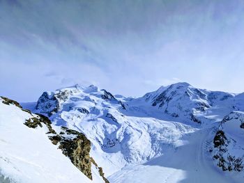 Snowcapped mountains against sky