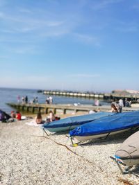 View of boats in sea