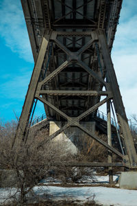 Low angle view of bridge against sky