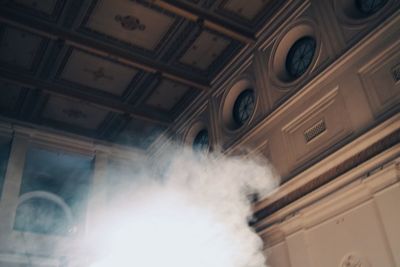 Low angle view of ceiling of old building