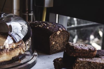 Close-up of cake on table