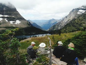 Scenic view of lake and mountains