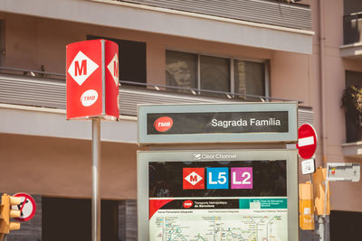 Information sign on city street